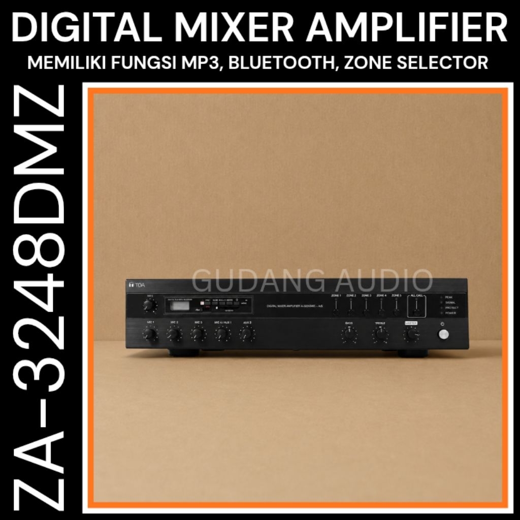 DIGITAL POWER MIXER AMPLIFIER TOA MP3 ZA-3248DMZ ZA 3248 DMZ 5 ZONE SELECTOR