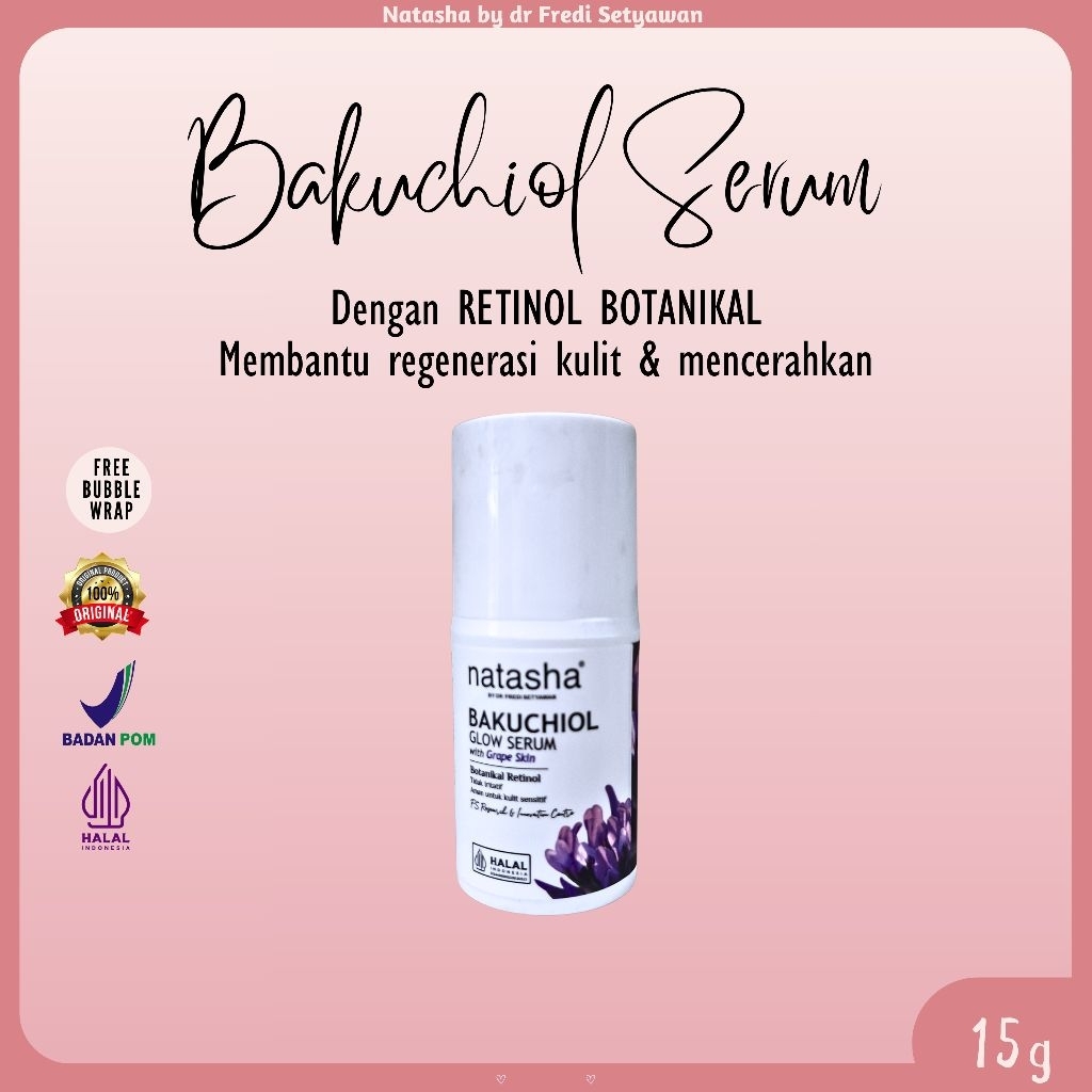 Natasha Bakuchiol Serum / Serum Pencerahan / Retinol Botanical /Serum Natasha /Glowing Serum