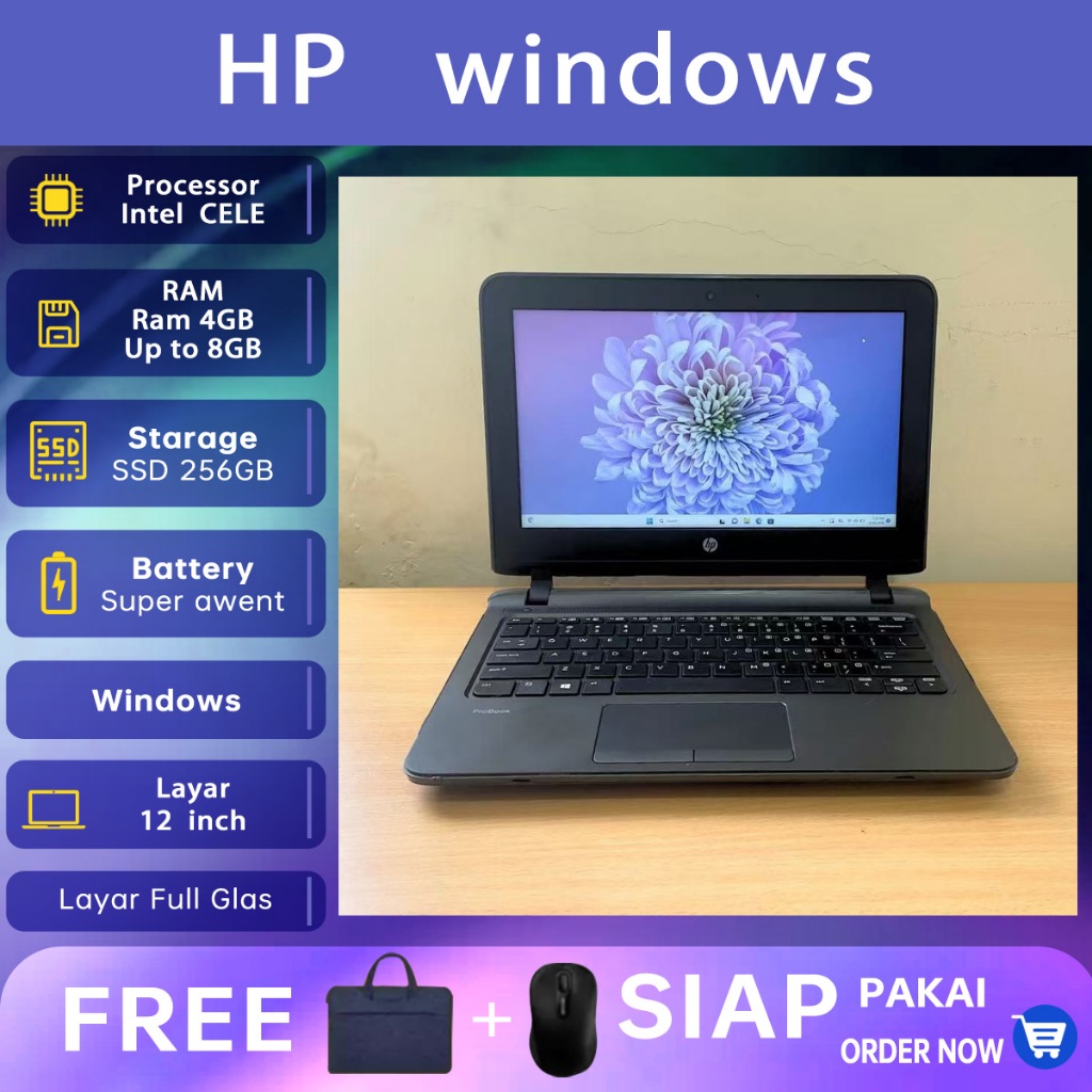 Laptop HP Probook 645 G4/11G2  second AMD Ryzen 3 Pro 2300U RAM 8G SSD 256GB 14inch silver Peningkat