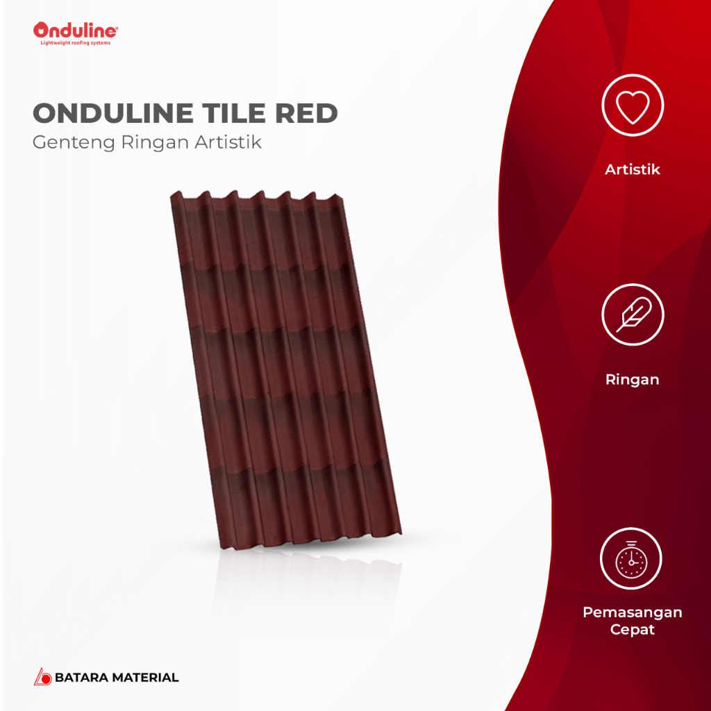 Atap Bitumen Onduline Tile Red