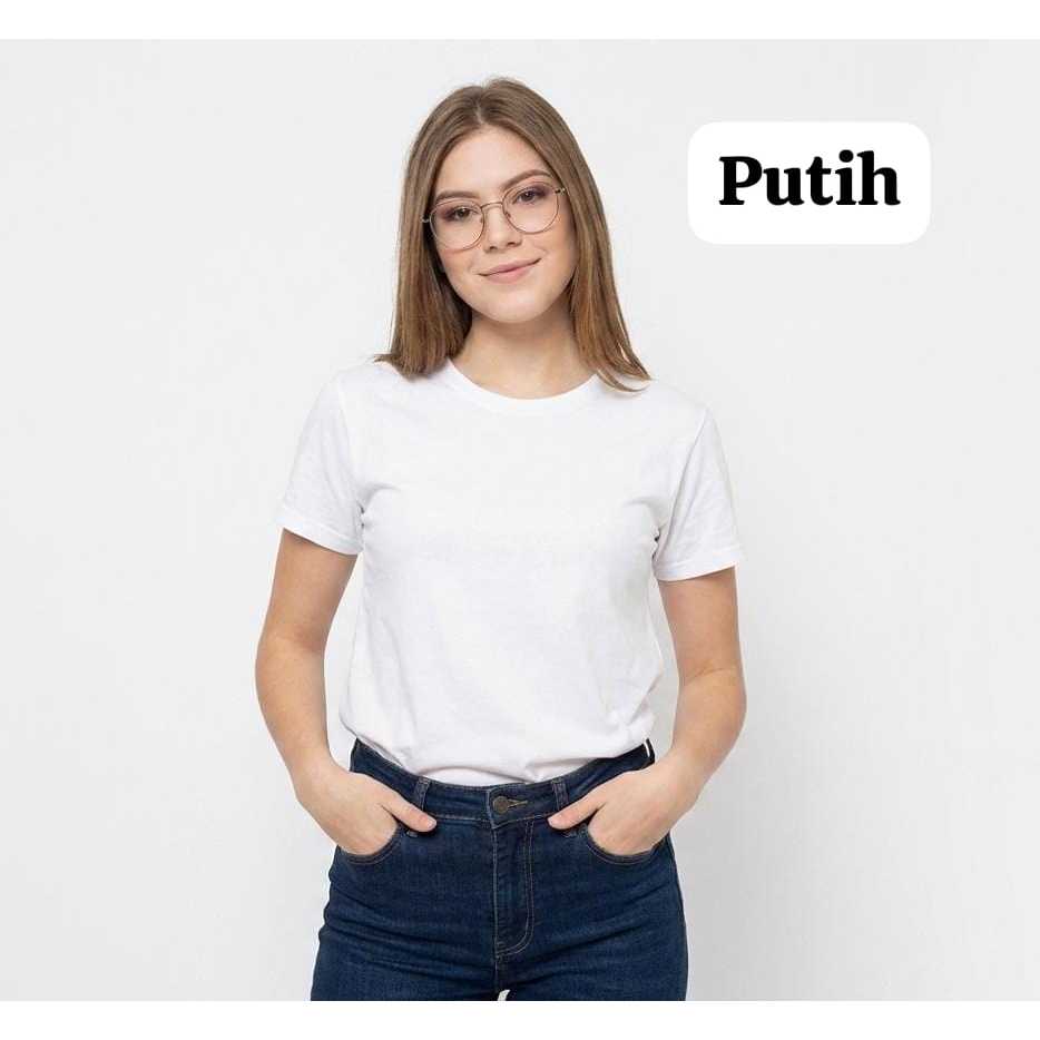 Kaos Polos Oversize wanita PUTIH - Kaos polos wanita PUTIH lengan pendek - Kaos Oblong PUTIH Polos W