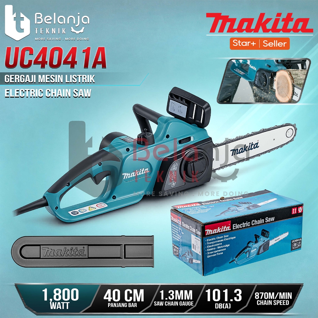 Makita Elektrik Chainsaw UC4041A Mesin Gergaji Kayu Listrik 16 Inch