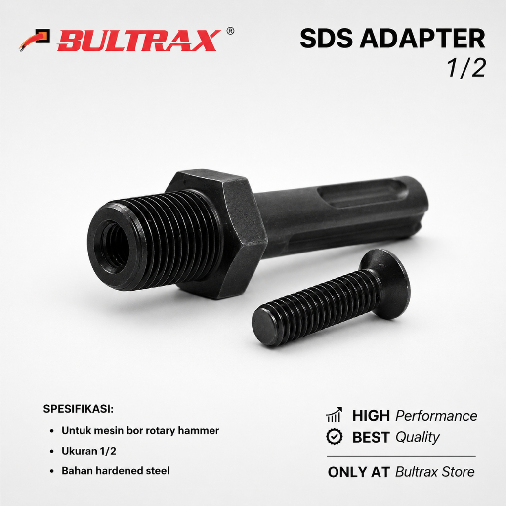 Adaptor Rotary Hammer Sambungan Kepala Bor SDS ke Kepala Bor drat  3/8x24UNF 10 mm 1/2x20UNF 13 mm -