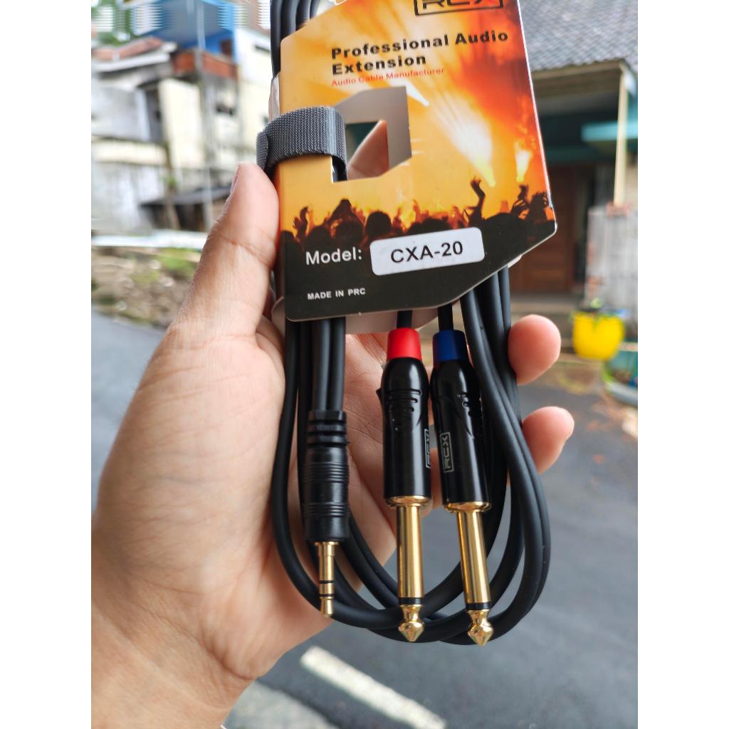 Kabel Aux Mini Akai Toa XLR RCX CXA20 CXA 20 CXA-20 HP Mini Stereo 3,5mm ke 2 Jack Akai Toa Mono Mal