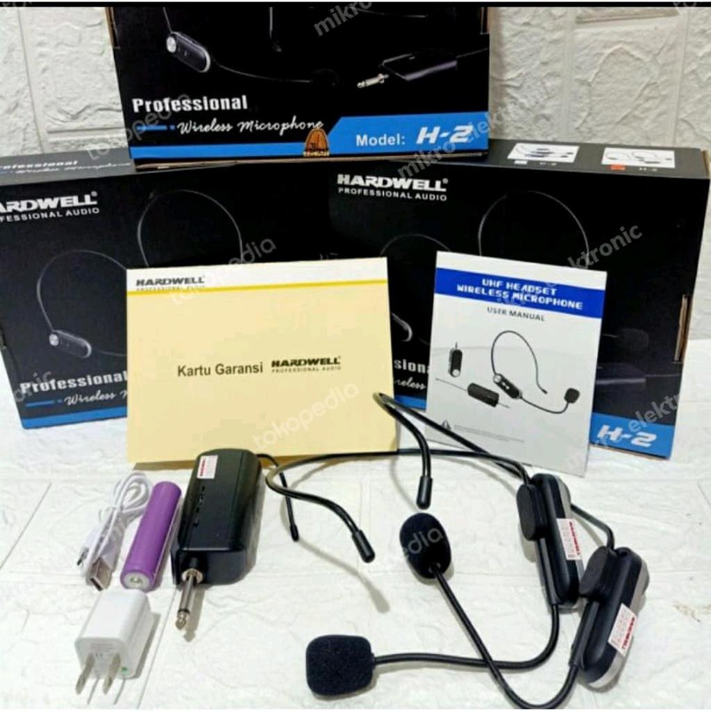 Original Mic Wireless Headset Telinga BAndo HARDWELL H-2 TERBAIK