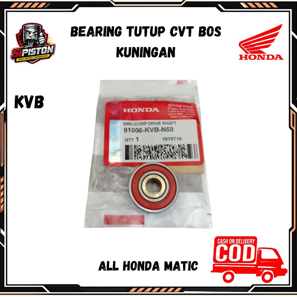 laher cvt beat fi - Bearing Tutup Cvt Bos Kuningan 6002 KVB ORIGINAL
