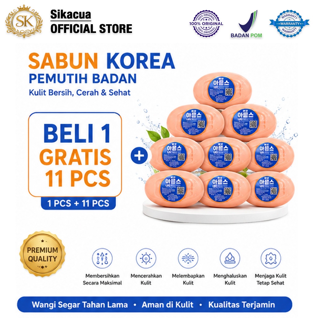 SK BELI 1 GRATIS 12PCS Sabun Korea Kuning dan Pink Menghalus Lembutkan Kulit Secara Alami Natural