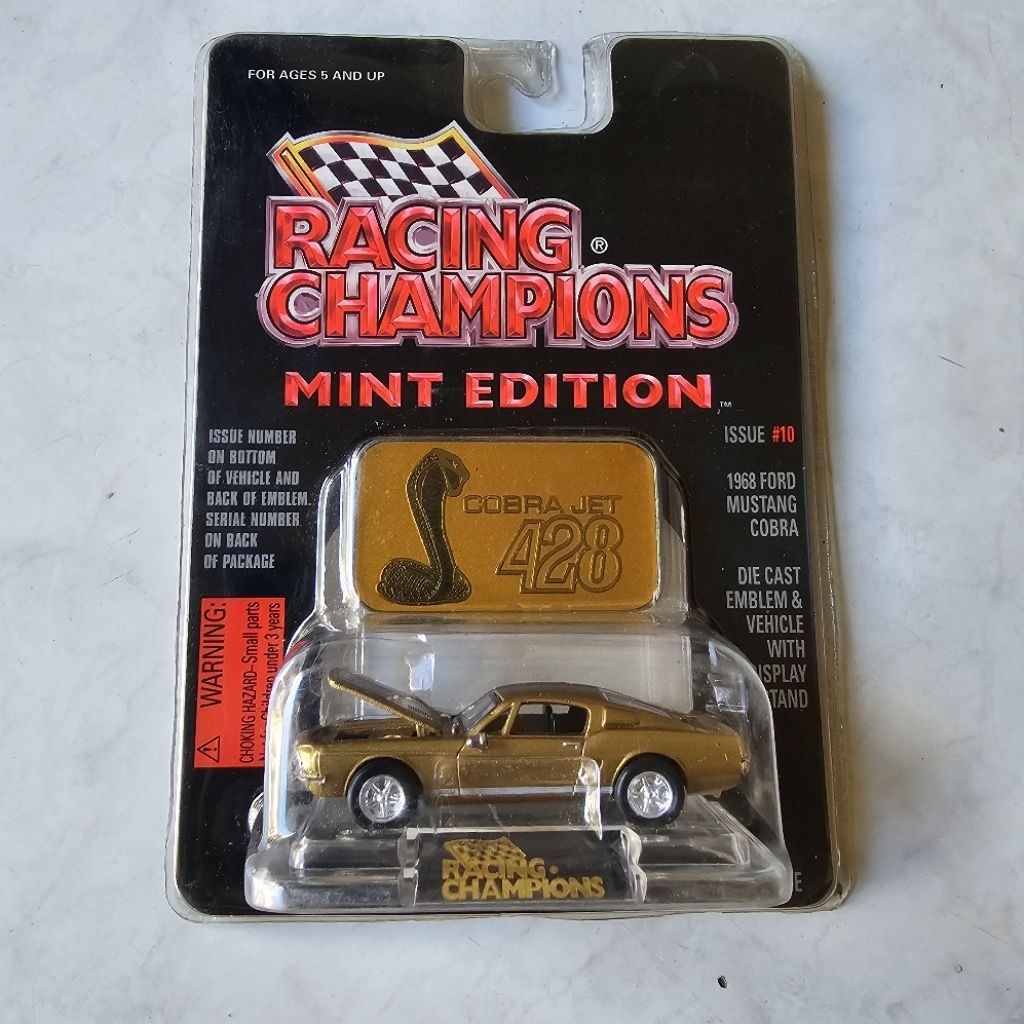 diecast racing champions mint edition mustang cobra jet gold