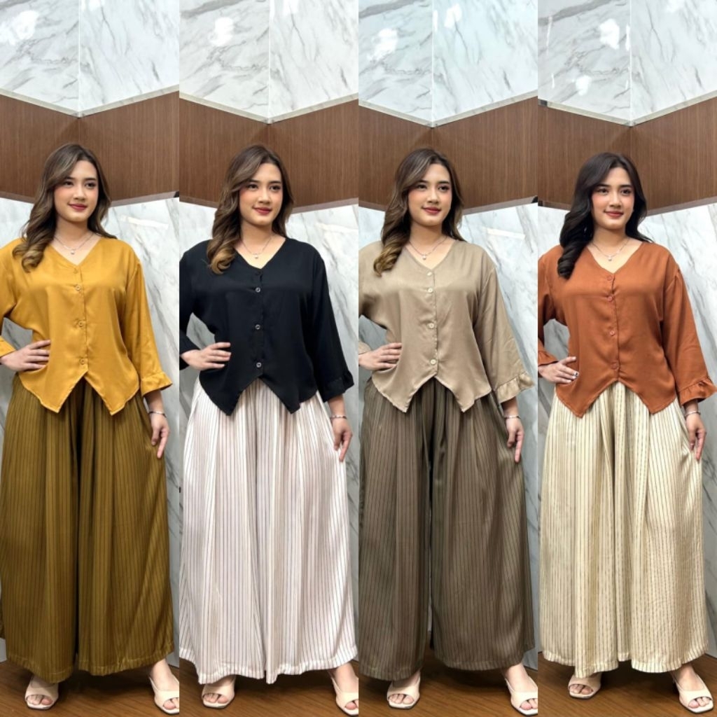 DANIA SET / SETELAN WANITA CELANA KULOT JUMBO