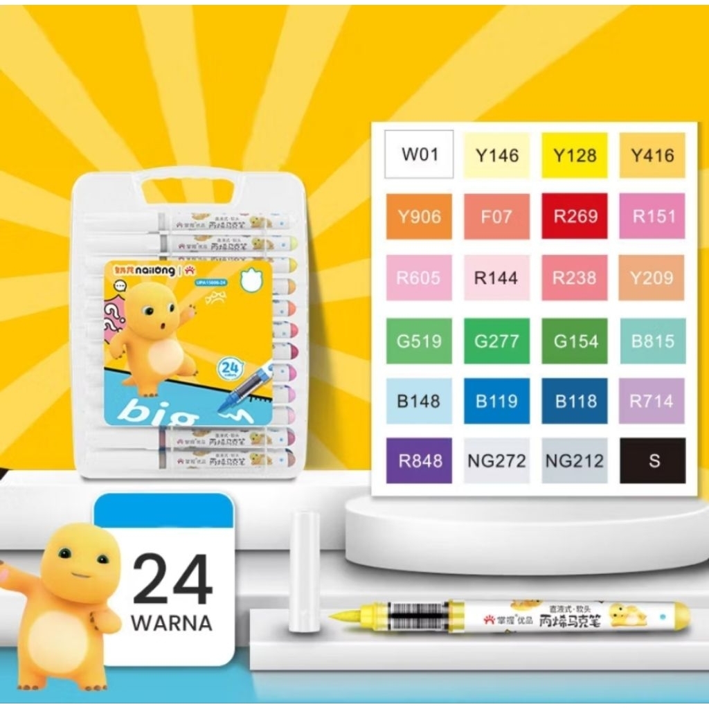 GRASP Marker Acrylic Brush Pen 24 Warna Spidol Akrilik Lentur MW003