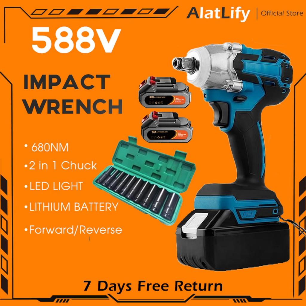 impact pembuka baut 21V Baterai Semua motor tembaga Cordless Kunci Impact 588VF / 388VF Impak Buka M