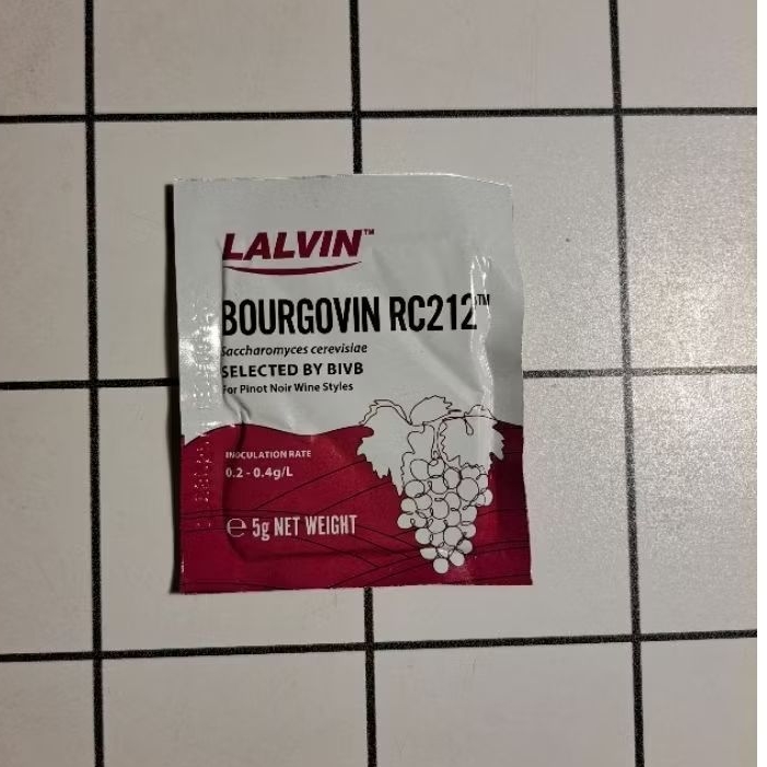 Lalvin Yeast Bourgovin RC212, 5g ori pack