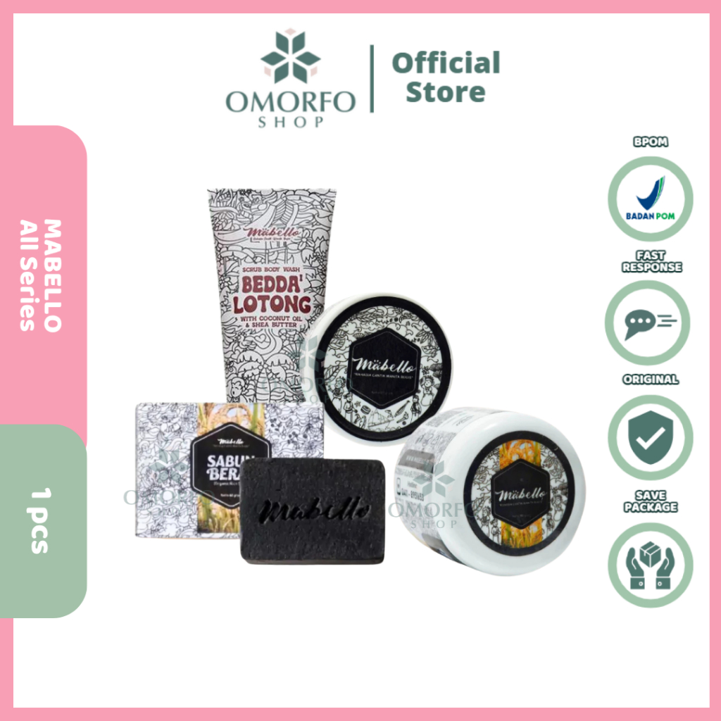 [Omorfo] MABELLO Bedda Lotong | Lulur Hitam | Sabun Beras Hitam | MABELLO Scrub Body Wash Bedda Loto