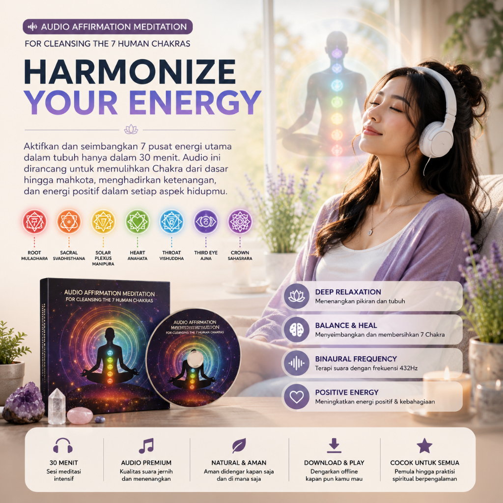 Audio Chakra Healing – Meditasi Penyembuhan 7 Chakra Lengkap