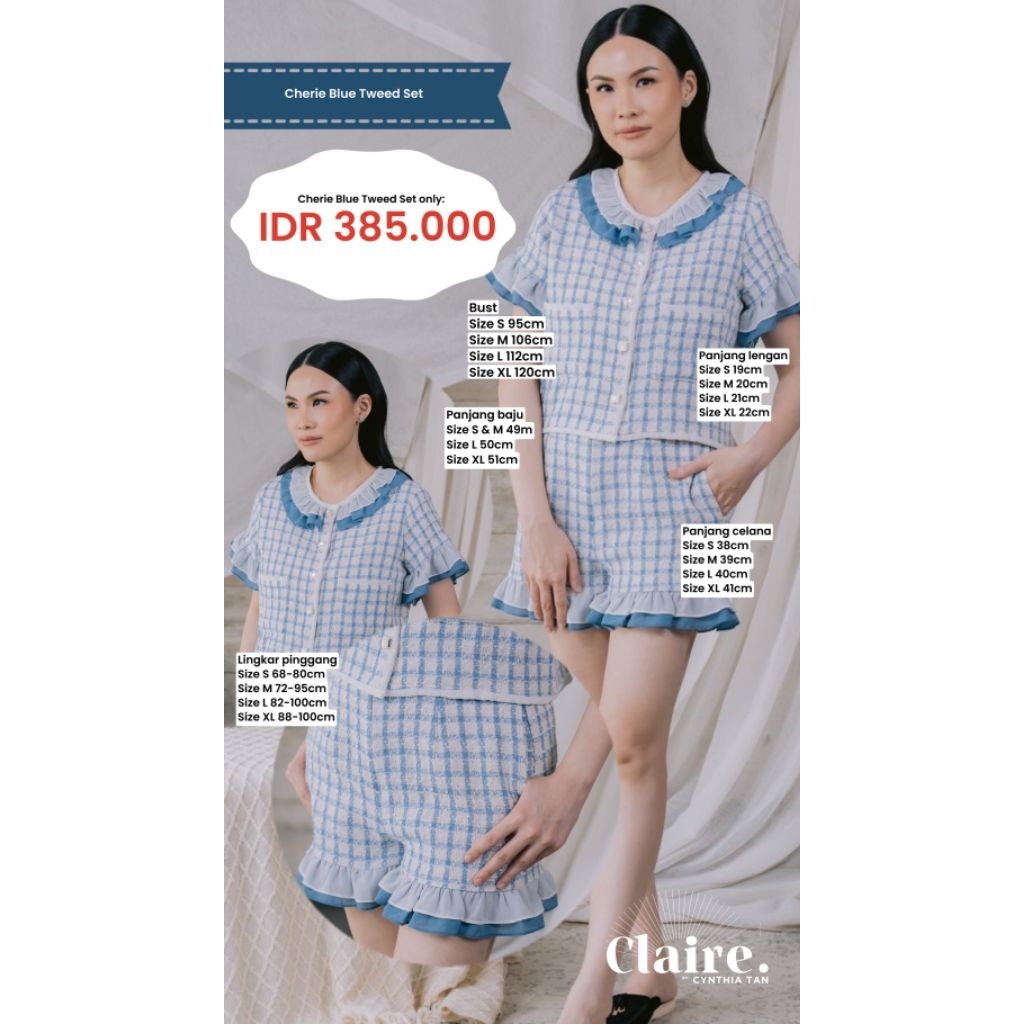 Cherie Blue Tweed Set