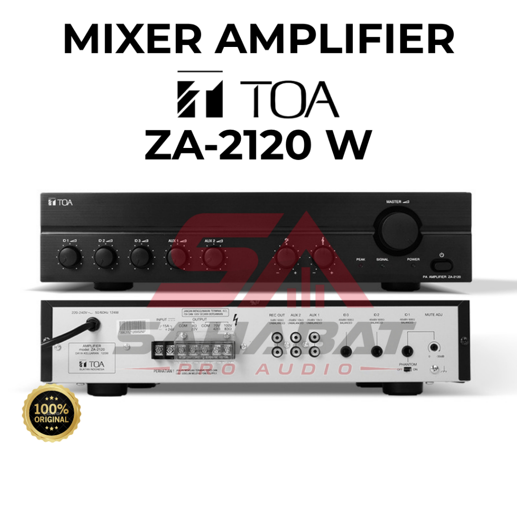 AMPLIFIER TOA ZA 2120 W ZA2120W ORIGINAL TOA 120W AMPLI MASJID MUSHOLA ORIGINAL GARANSI RESMI