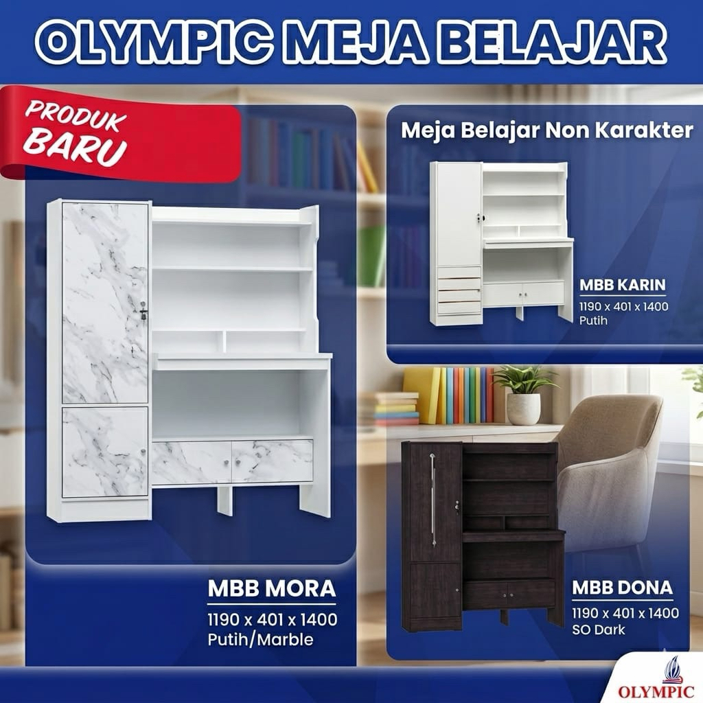 Olympic Meja Belajar MBB KARIN Olympic Gstar MBB Mora Meja Tulis Rak Meja Belajar Anak MBB Dona Meja