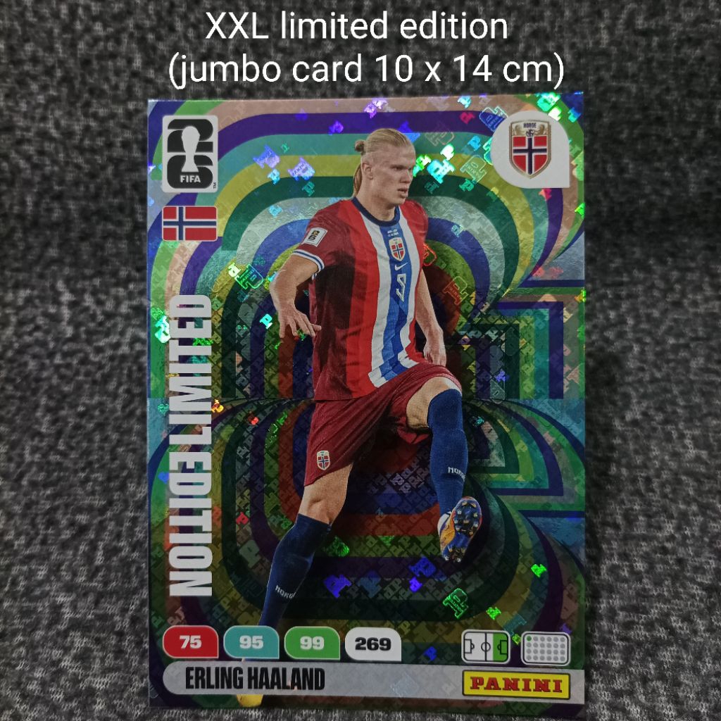 Panini adrenalyn XL world cup 2026 XXL limited edition erling haaland panini foil (jumbo card 10 x 1