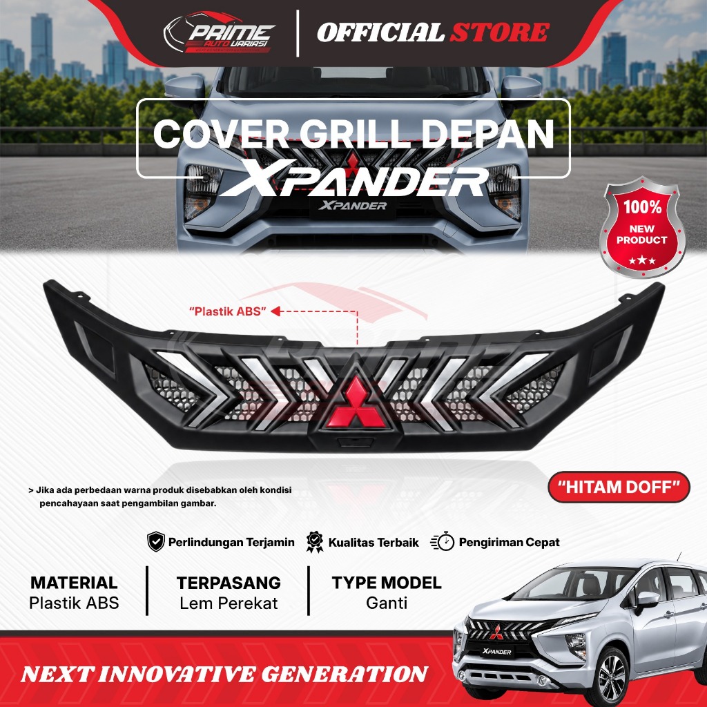 Grill Xpander Front Grill Xpander New Model Rockford Style Grill Depan Xpander - Hitam Doff Chrome M