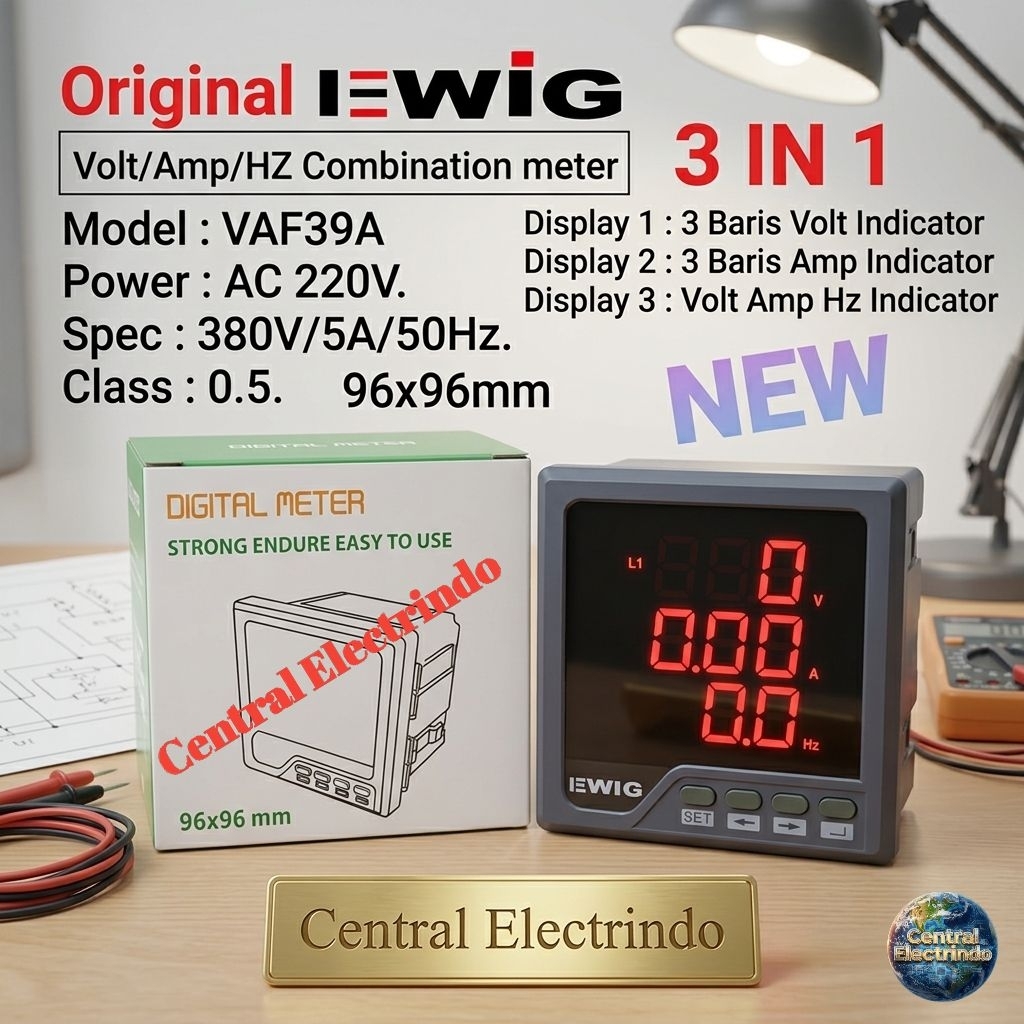Digital Multi Meter New Volt Amp HZ VAF39A 96 X96mm EWIG.