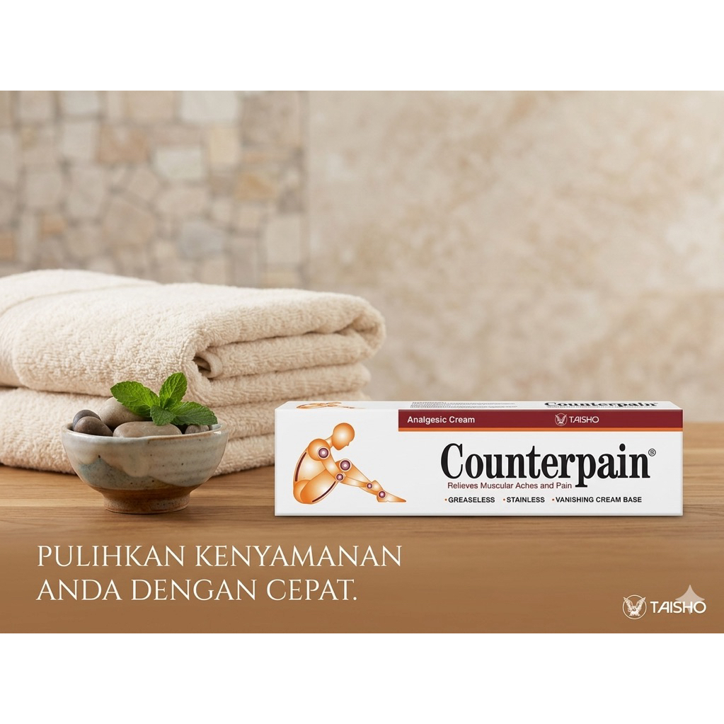 Counterpain Cream 120gr - Salep Pereda Nyeri Otot, Keseleo, & Nyeri Sendi Original Taisho