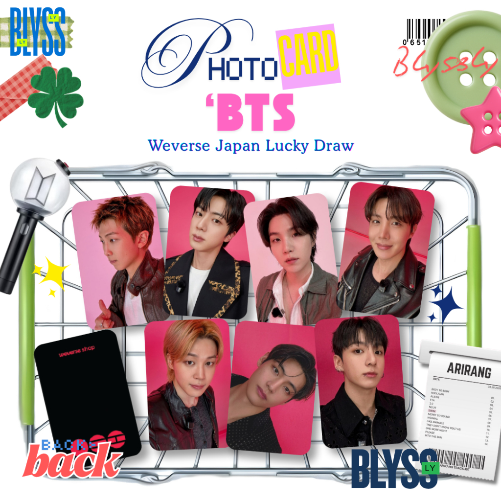 PHOTOCARD [BTS] [ARIRANG] Weverse Japan Lucky Draw 2SISI 7PCS KPOP CARD UNOFFICIAL RM JIN SUGA JHOPE