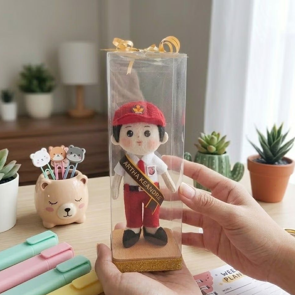 BONEKA MIKA / Boneka Flanel dengan kemasan kotak mika