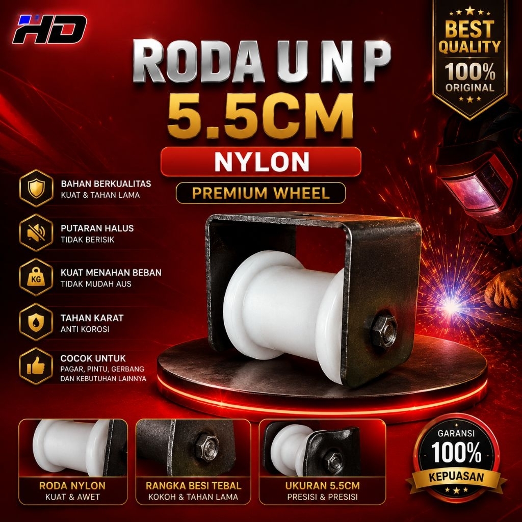 (GROSIR)Roda UNP Nilon//Roda pagar pintu gerbang UNP Nilon