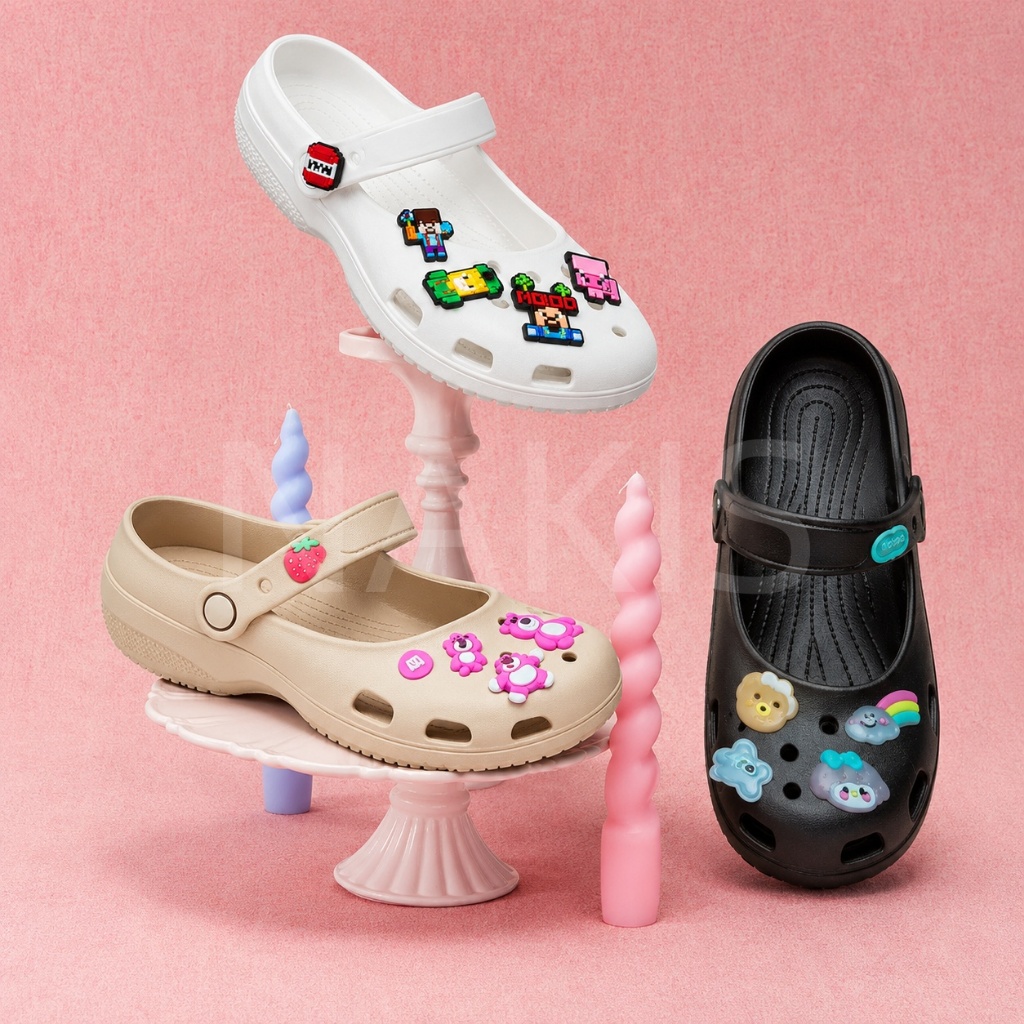 NAKIS Sepatu CROCS Lubang Ballet Wanita Casual Pantai