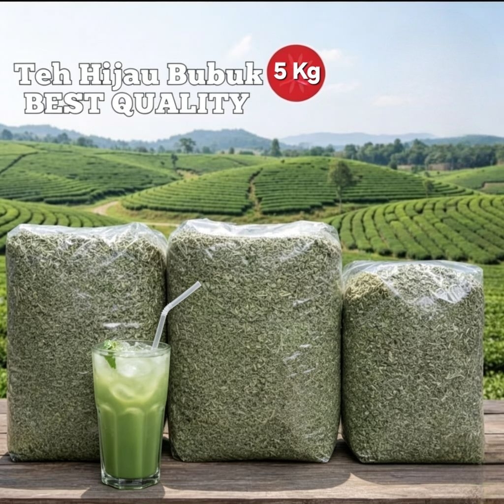 Teh Hijau Bubuk | Paket Usaha Jualan es Teh Hijau Berat 5 Kg