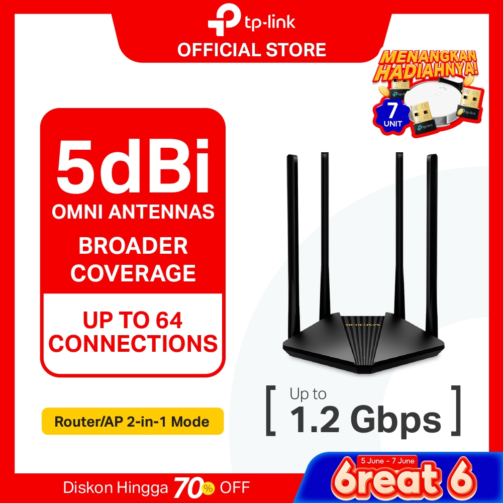 TP-Link | Mercusys MR30G | AC1200 WiFi 5 Router | Dual Band | Gigabit Port | IPv6 IPTV | High-Gain