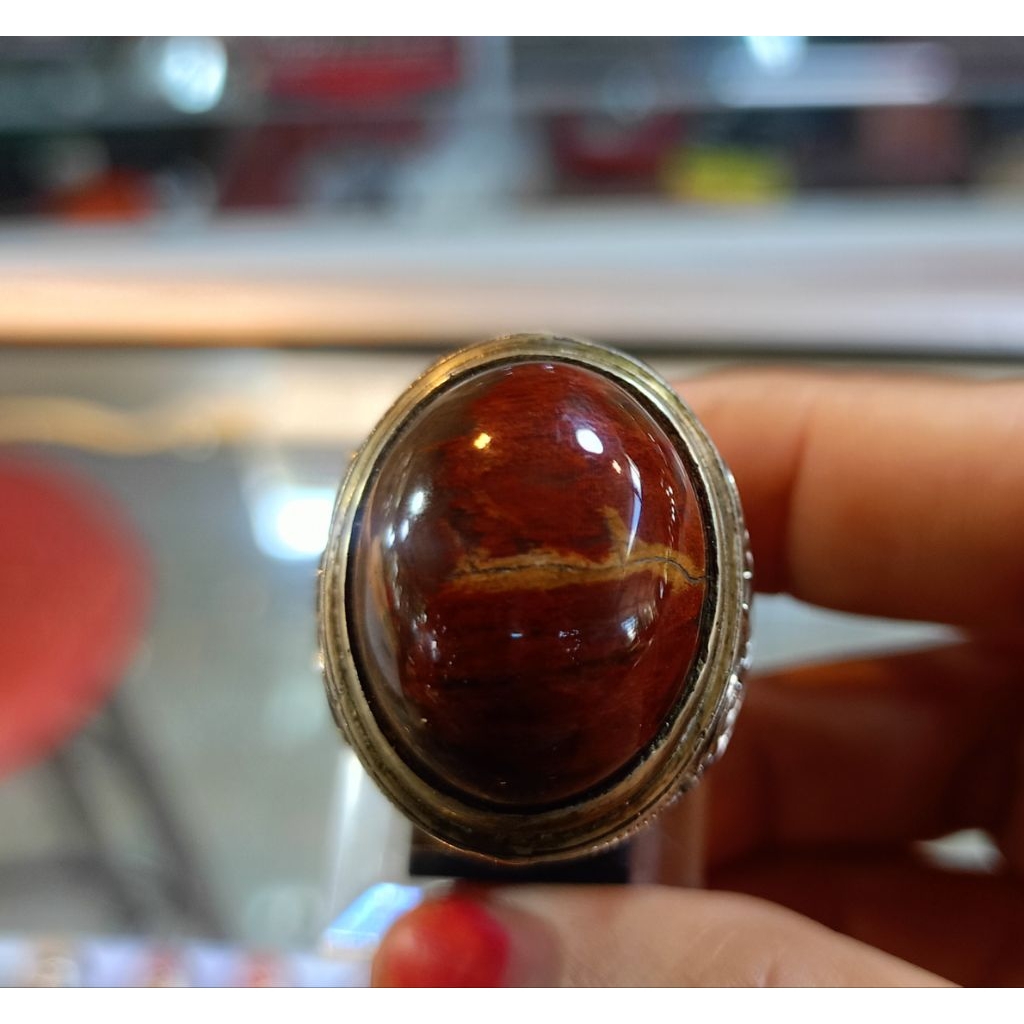 Cincin Fosil  Kelor merah  (Natural)