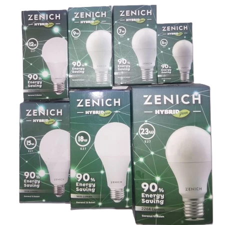 lampu Hemat Energi  Zenich Hybrid Cahaya Putih Led 5w 7w 9w 12w 15w 18w 23w