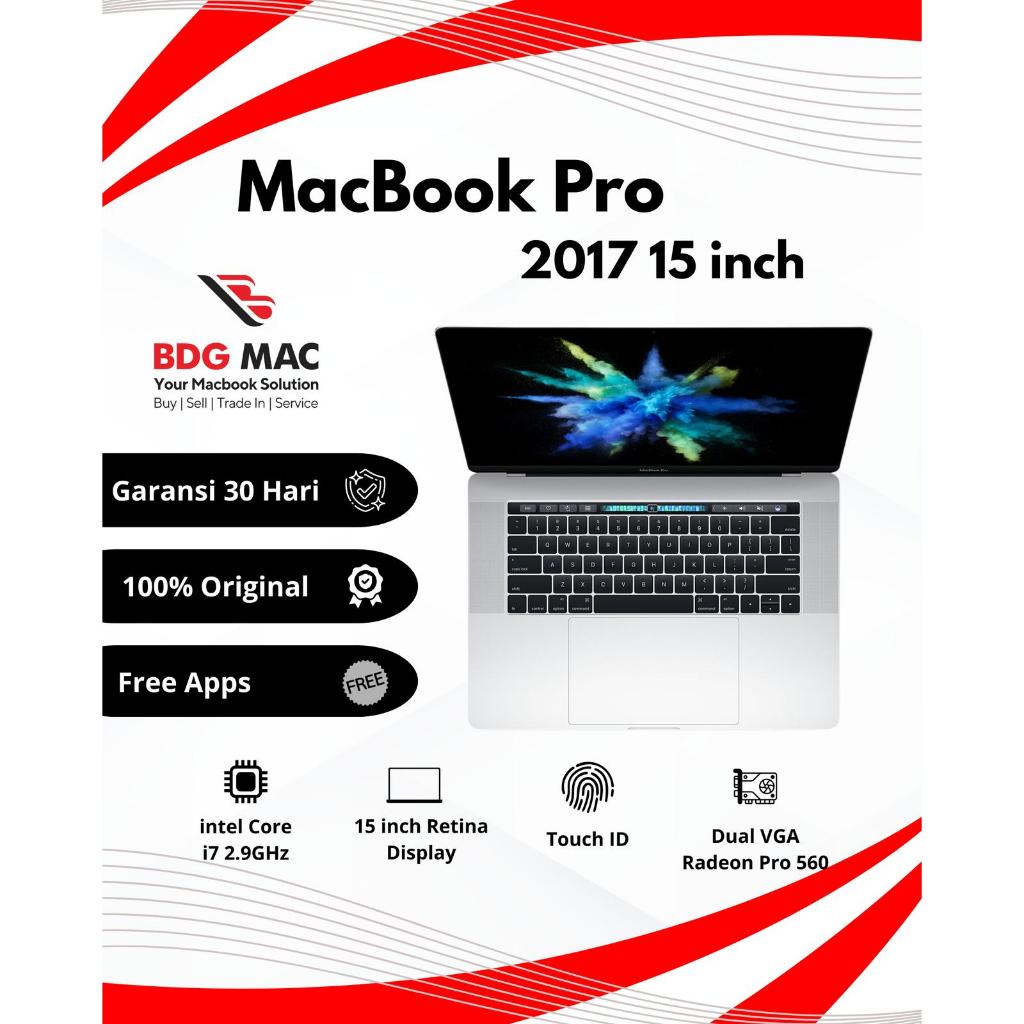 MacBook Pro 2017 15 Inch Ram 16GB SSD 256GB 512GB 1TB Second Original