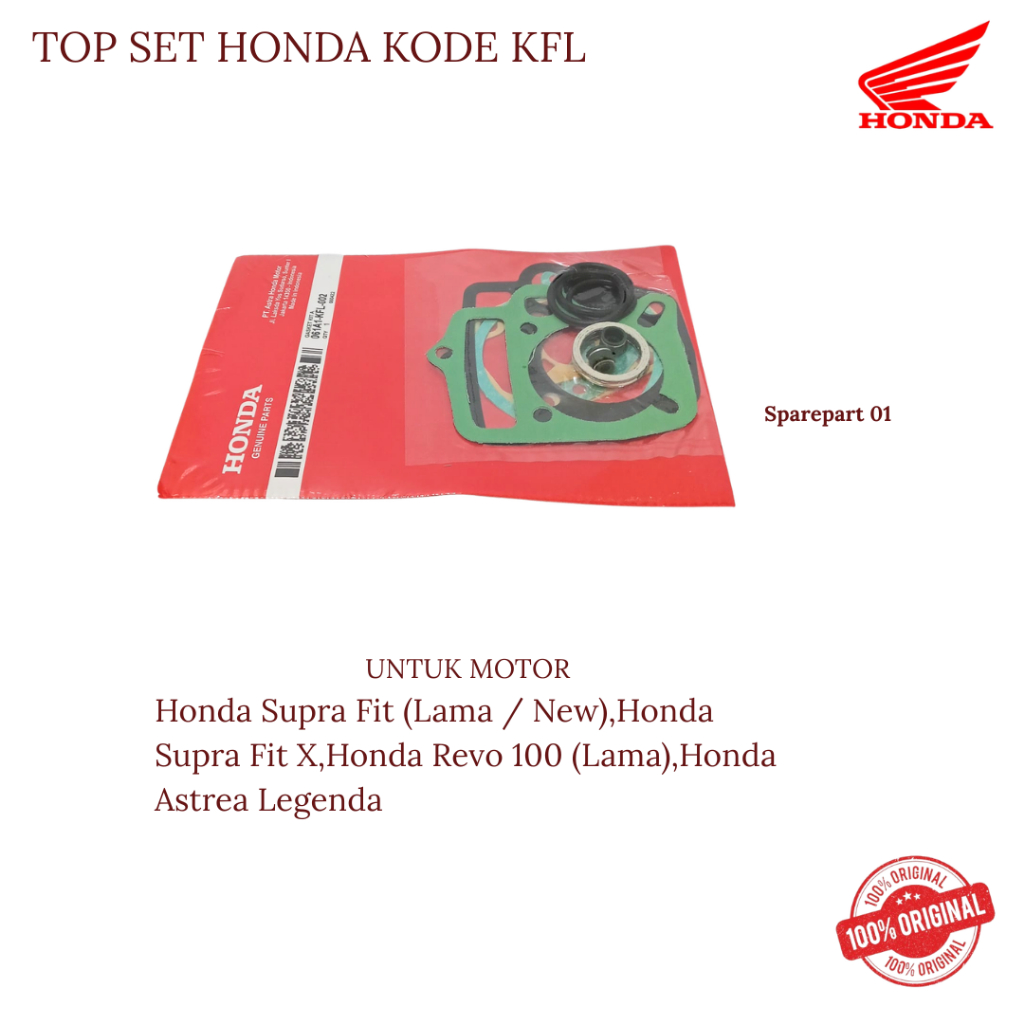 TOP SET ORIGINAL HONDA KODE KFL UNTUK MOTOR HONDA SUPRA FIT (LAMA/NEW),HONDA SUPRA FIT X,HONDA REVO 