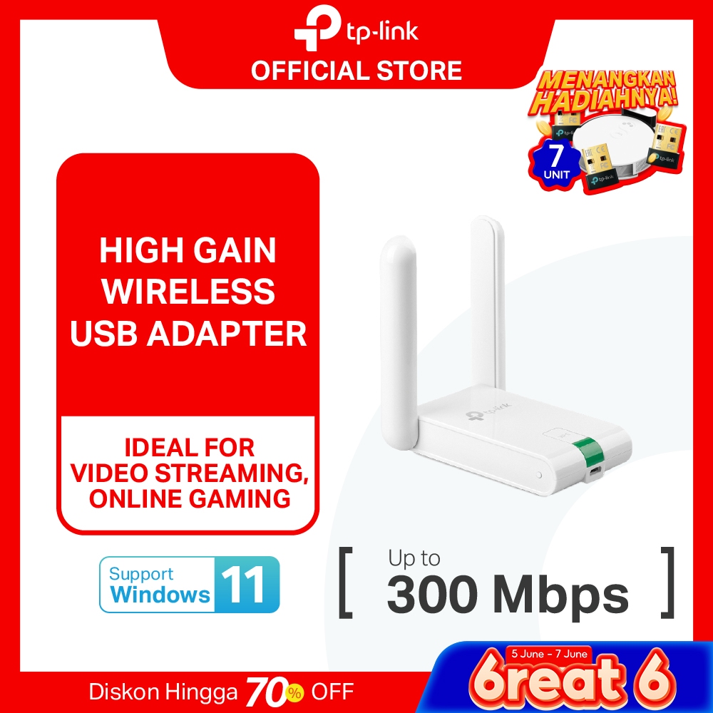TP-Link TL-WN822N |  300Mbps Wireless USB Adapter | WIFI High Gain | Dongle |  Kabel 1,5m | PC MAC