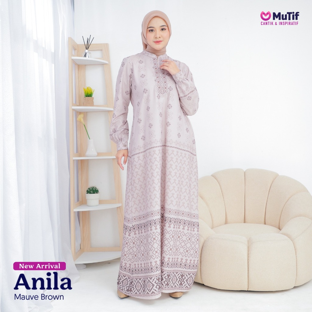 GAMIS MUTIF Anila Mauve Brown / Gamis Mutif Anila Mauve Brown / Dress Muslim - shafeeaofficial