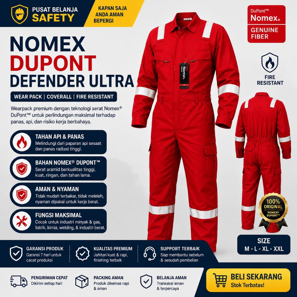 Coverall Nomex dupont ori/wearpack dupont nomex original merah