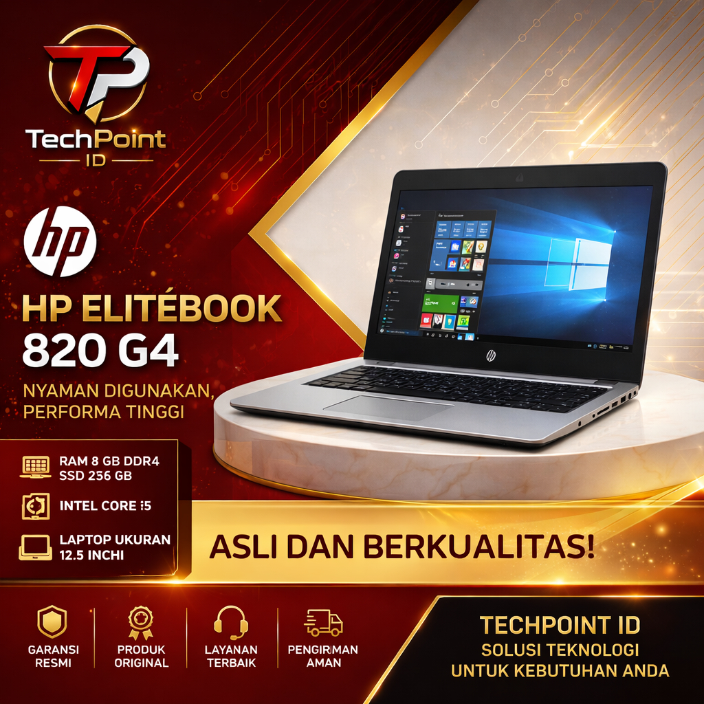 HP EliteBook 820 G4 Core i5 Gen 7 RAM 16GB SSD 512GB | Laptop Premium Tipis & Ringan