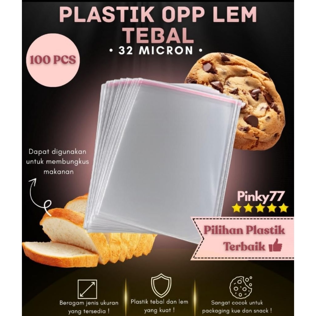 MURAH (ISI 100 PCS) Plastik OPP Seal Kue / Plastik Packing Bening / Plastik Opp Seal / Plastik OPP L