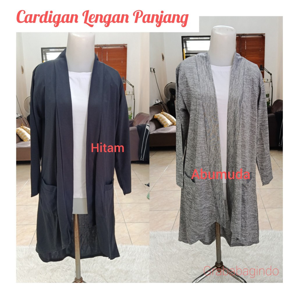 KARDIGAN PANJANG LENGAN PANJANG / OUTER CARDIGAN LUARAN CEWEK MUSLIMAH