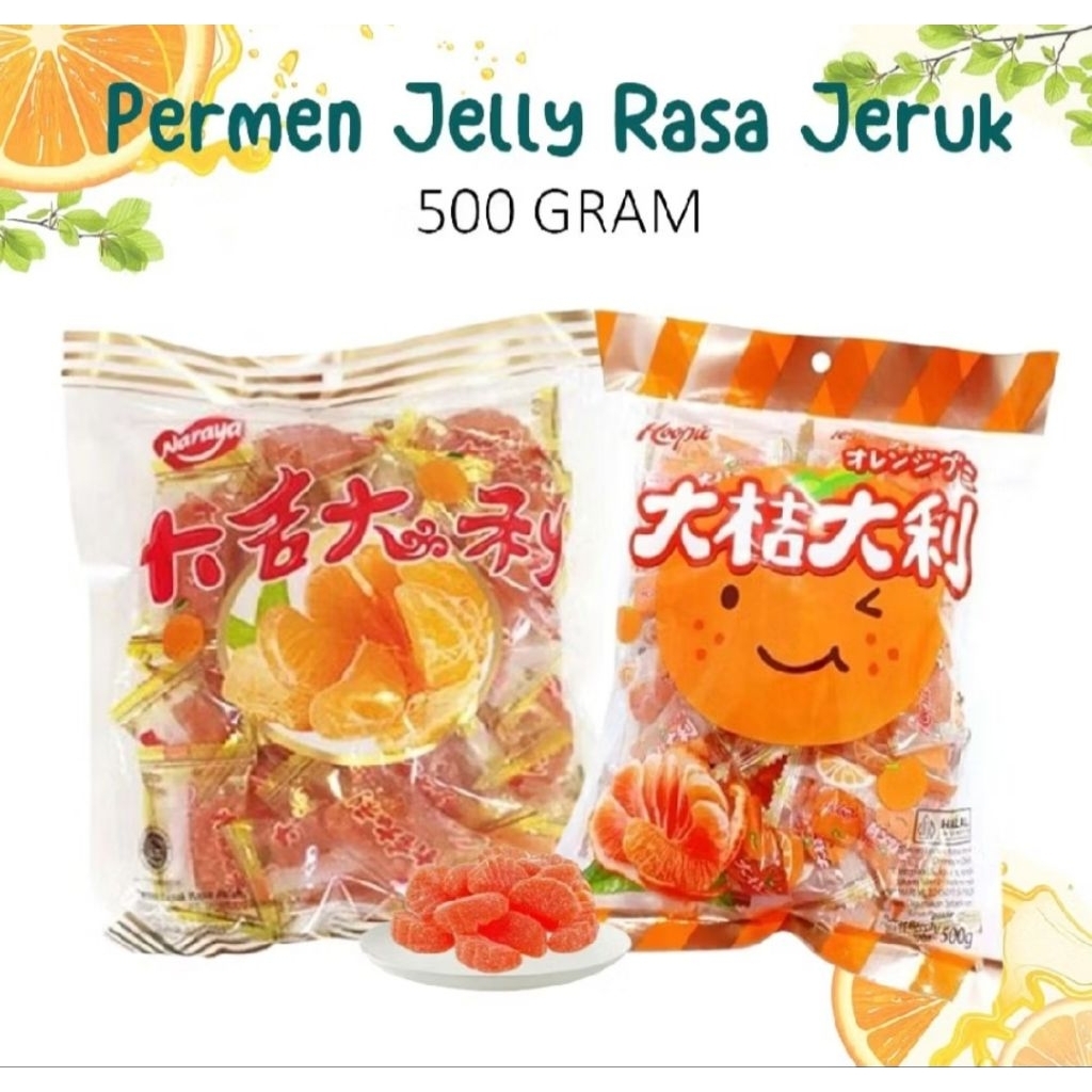 Permen Jelly Jeruk Mandarin | Hoopie Jelly Jeruk 500 Gram | Permen Jelly Jeruk viral