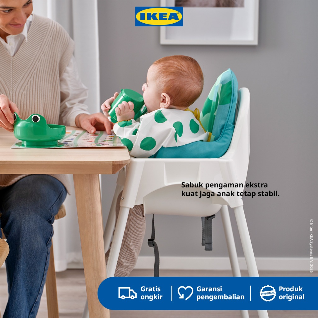 IKEA ANTILOP Kursi Makan Anak Dengan Tali Pengaman Putih