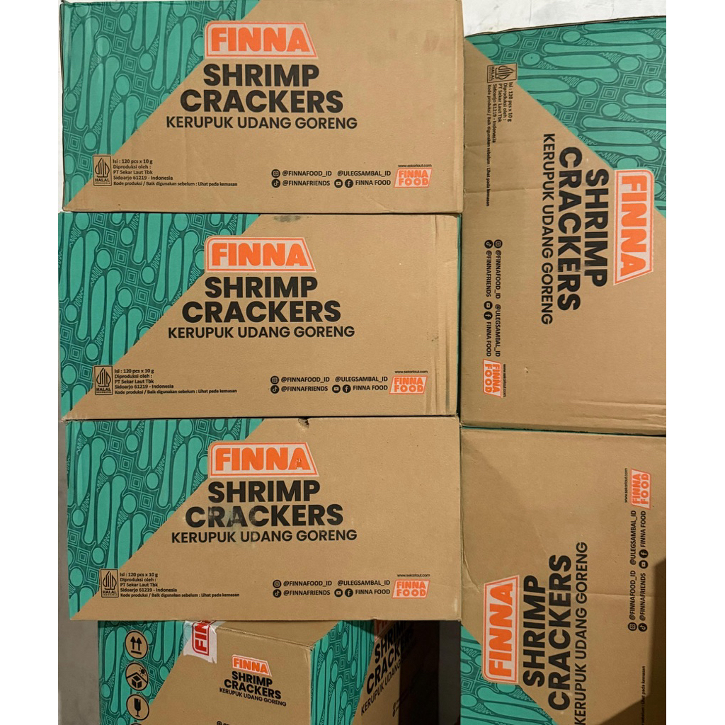 (exp 10/2026) isi 120pcs FINA FINNA KRUPUK UDANG KERUPUK BAWANG ASLI KERIPIK MAKANAN RINGAN GROSIR T