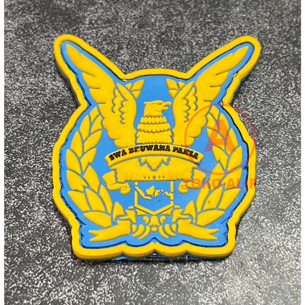 Patch TNI AU (Wing) - Tempelan Rubber Velcro Karet TNI AU Wing Kotak Karet