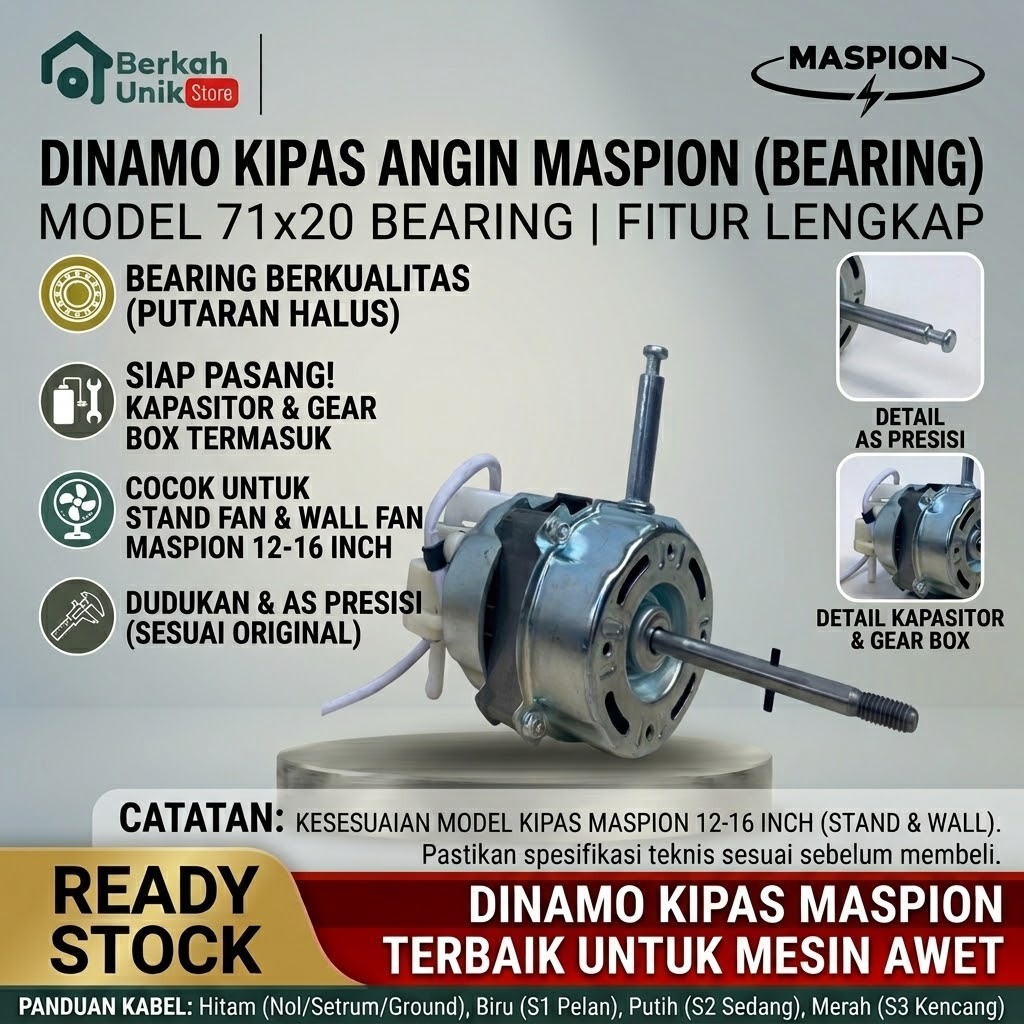 Dinamo Kipas Angin Maspion Bearing Motor Kipas Maspion