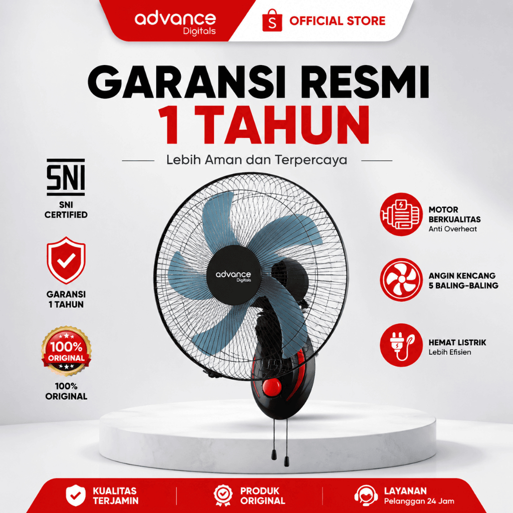 Advance WF-1605 Kipas Angin Dinding 40 Watt 16 inch Garansi Resmi 1 Tahun Kipas angin dingin advance