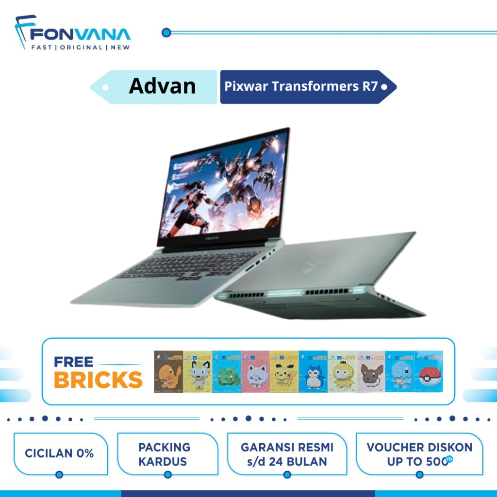 ADVAN Laptop Gaming Pixwar Touchscreen | Ryzen 7 6800H | 16GB/512GB |Garansi Resmi Advan 1 Tahun