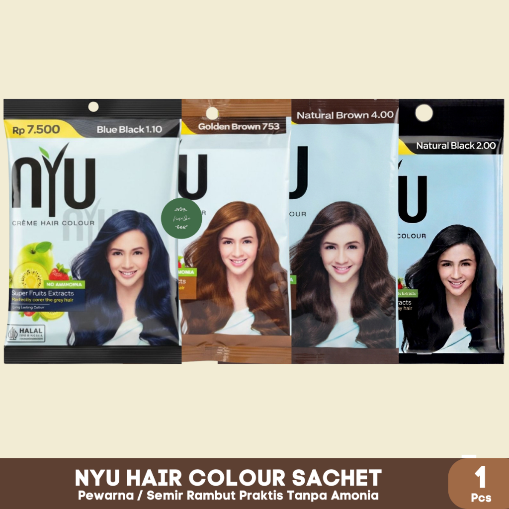 PROMO NYU Crème Hair Colour Natural Black Brown Sachet