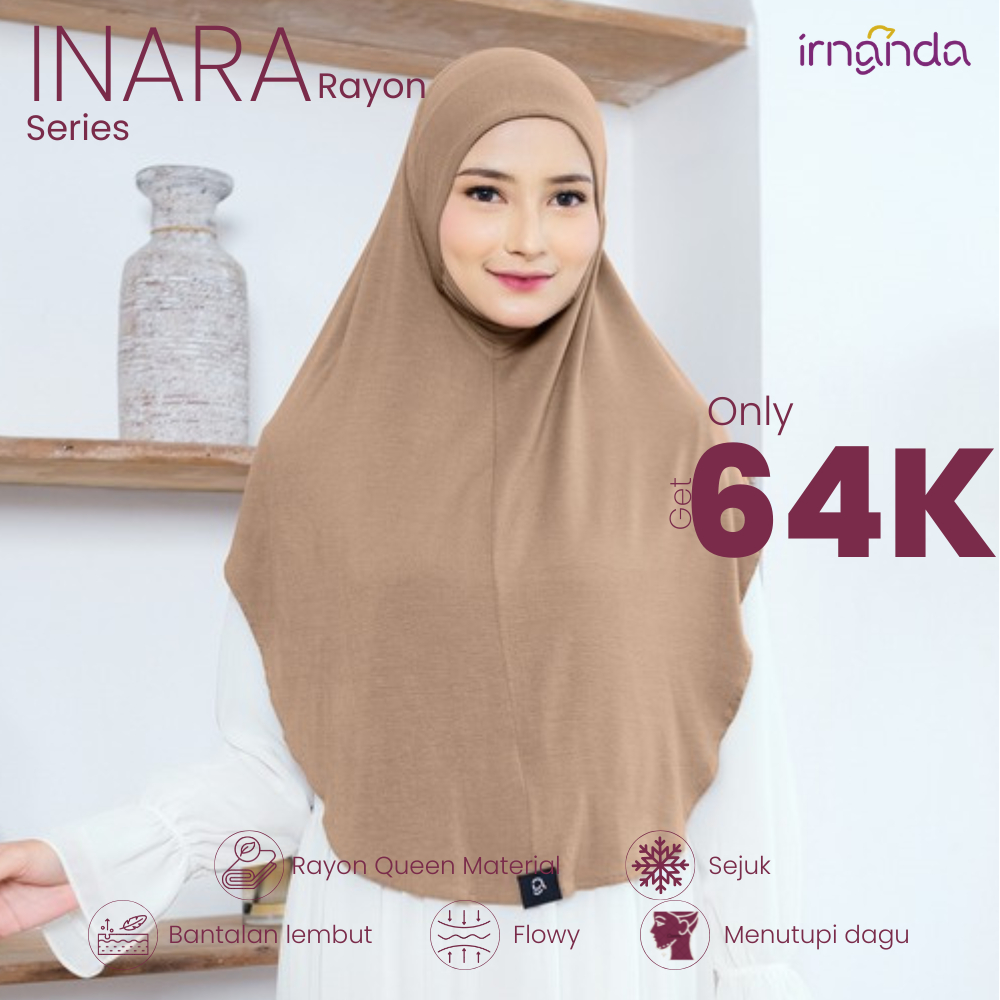 Irnanda Hijab - Bergo Instan Rayon Premium | INARA Series | Choco